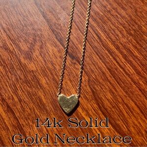 Solid 14k gold heart necklace